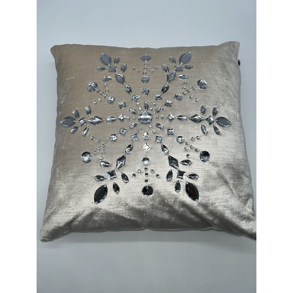 Pier 1 Imports Velvet Jacobean Reversable Embroidered Braided Pillow Cover 18"